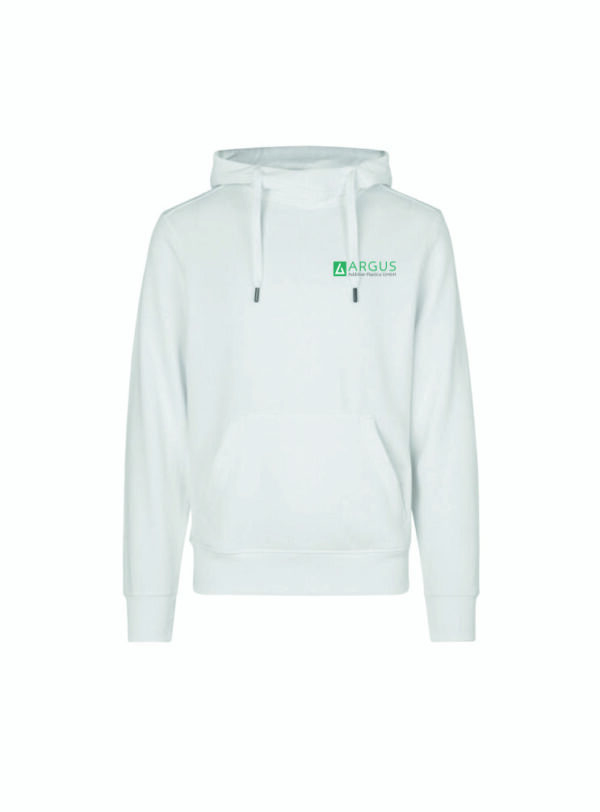 ARGUS Hoodie Herren weiß, inkl. Bedruckung auf Brust #varinfo
