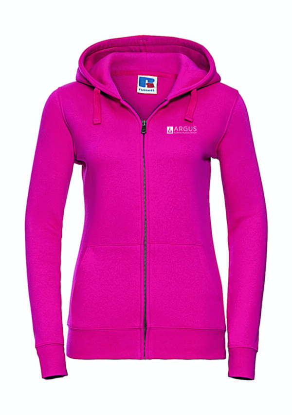 ARGUS Zipped Hoodie Damen fuchsia, inkl. Direkteinstickung auf Brust und Rücken #varinfo