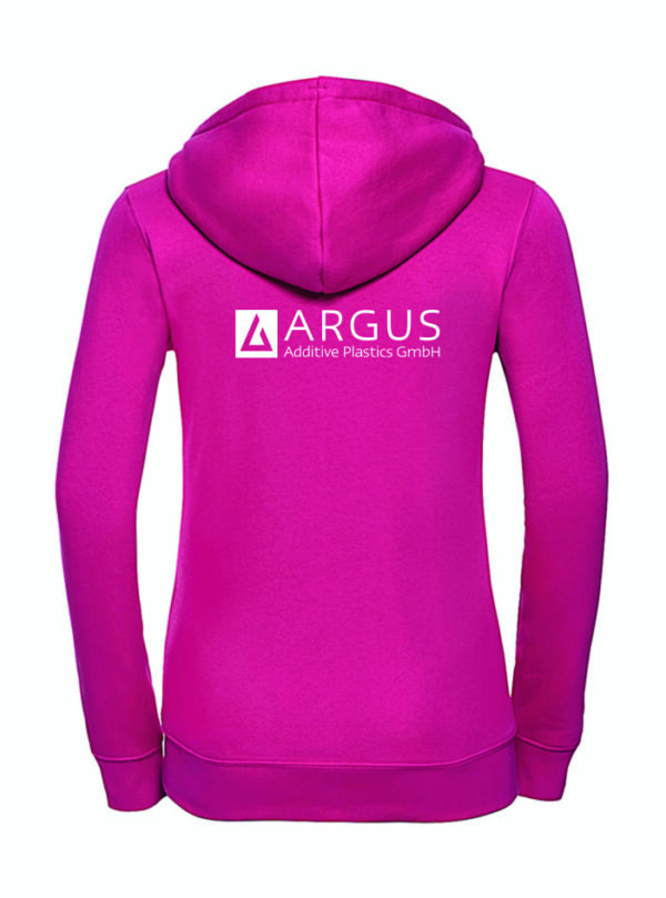 ARGUS Zipped Hoodie Damen fuchsia, inkl. Direkteinstickung auf Brust und Rücken #varinfo – Bild 2